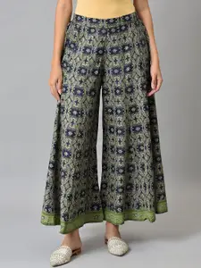 W Women Blue Printed Maxi Skirts