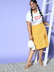 Berrylush Curve   Yellow Floral Vacay Attire