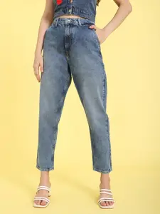 Flying Machine Women Blue Boyfriend Fit Heavy Fade Stretchable Jeans