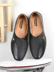 Anouk Men Black Textured Driving Shoes