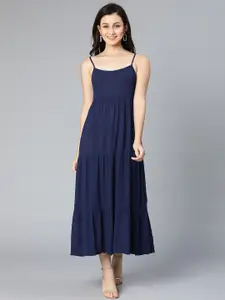 Oxolloxo Navy Blue Crepe Maxi Dress