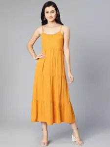 Oxolloxo Mustard Yellow Crepe Maxi Dress