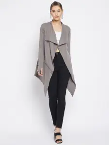 Hypernation Women Grey Cotton Longline Shrug