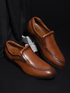 EZOK Men Tan Solid Slip-On Shoes
