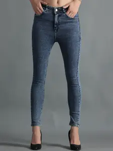 POMPOUS Women Grey Slim Fit High-Rise Stretchable Jeans