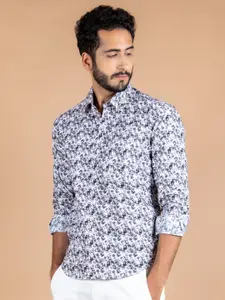 Tistabene Men Off White Comfort Printed Cotton Casual Shirt