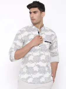 Tistabene Men Off White Comfort Floral Printed Casual Shirt