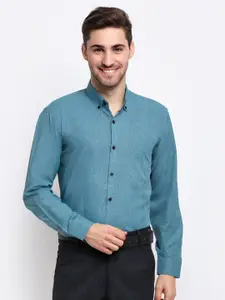 JAINISH Men Blue Solid Classic Formal Shirt