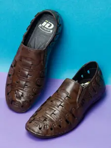 ID Men Leather Shoe-Style Huarache Sandals