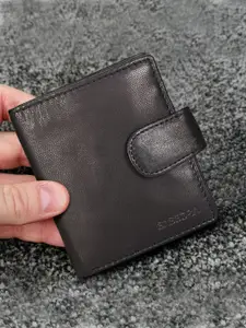 Sassora Men Brown Leather Two Fold Wallet