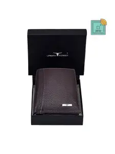 URBAN FOREST Men Brown Leather Two Fold Wallet