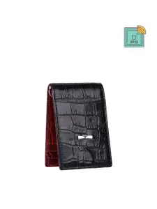 URBAN FOREST Men Textured Leather Money Clip