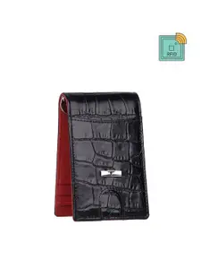 URBAN FOREST Men Textured Leather Money Clip