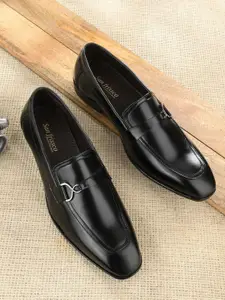 San Frissco Men Black Faux Leather Formal Slip-Ons