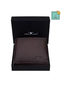 URBAN FOREST Men Brown Leather Two Fold Wallet