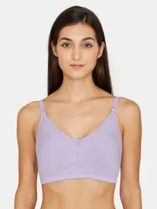 Zivame Purple Non Padded & Non Wired Solid Maternity Bra