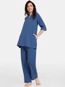 Zivame Women Blue Night suit