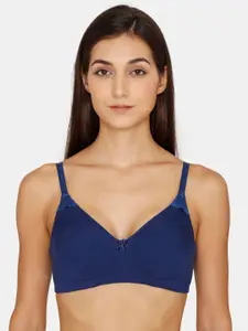 Zivame Blue Non Padded & Non Wired Solid Bra