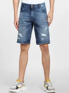 Jack & Jones Men Washed Low-Rise Denim Shorts