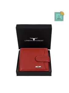 URBAN FOREST Men Textured Leather Two Fold Wallet