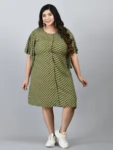 PrettyPlus by Desinoor.com PrettyPlus by Desinoor com Plus Size Green A-Line Dress