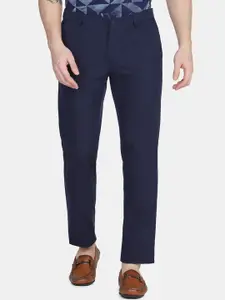 Blackberrys TechPro Men Navy Solid Formal Trouser