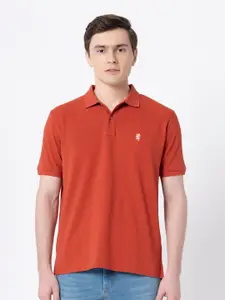 Red Tape Men Rust Polo Collar T-shirt