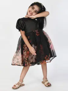 Bella Moda Girls lack Floral Fit and Flare Dress