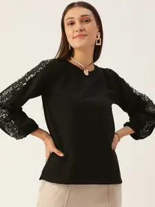 Antheaa Women Black Embellished Sweatshirt