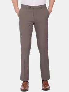 Arrow Men Brown Slim Fit Solid Trousers