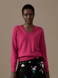 Marks & Spencer Women Pink Cashmere Pullover