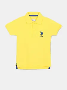 U.S. Polo Assn. U S Polo Assn Boys Yellow Polo Collar T-shirt