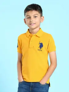 U.S. Polo Assn. U S Polo Assn Boys Yellow Polo Collar T-shirt