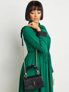 Styli Crocodile Textured Satchel