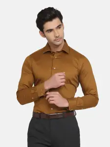 Blackberrys Men Brown Solid Slim Fit Cotton Formal Shirt
