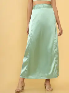 Soch Women Green Solid Nylon Saree Petticoat