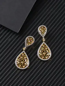 Jazz and Sizzle Gold Plated Teardrop Shaped Drop Earrings