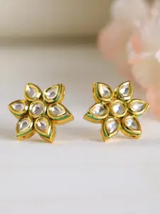 Jazz and Sizzle Gold Plated Floral Studs Earrings