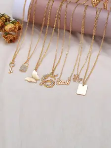 Jewels Galaxy Gold-Toned Brass Gold-Plated Necklace