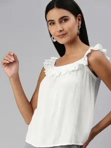 EVERYDAY by ANI White Ruffles Top
