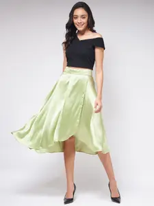 Zima Leto Women Solid Crop Top & Skirt Co-Ords