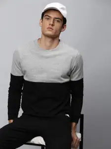 Dennis Lingo Men Grey Colourblocked Sweatshirt