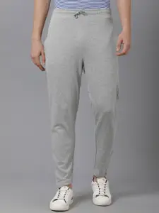 MADSTO Men Grey Solid Pure Cotton Slim-Fit Track Pants