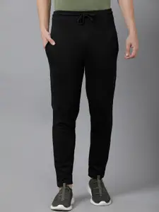 MADSTO Men Black Solid Pure Cotton Slim-Fit Track Pants