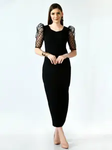 IUGA Black Bodycon Maxi Dress