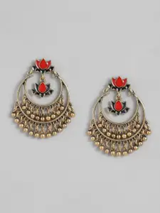 Sangria Crescent Shaped Chandbalis Earrings