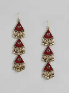Sangria Triangular Drop Earrings
