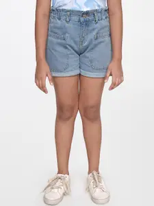 AND Girls Loose Fit Pure Cotton Denim Shorts