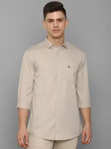 Allen Solly Men Beige Pure Cotton Slim Fit Casual Shirt