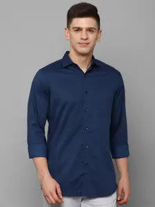 Allen Solly Men Navy Blue Pure Cotton Slim Fit Printed Formal Shirt